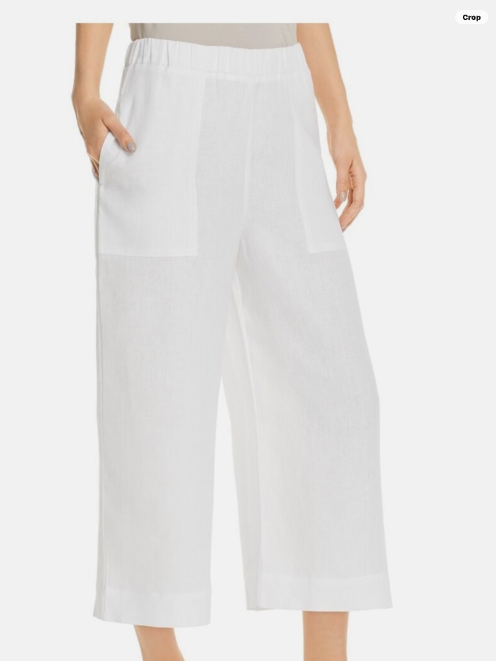THREE DOTS WIDE LEG LINEN PANTS - XL